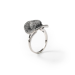 Rhodium-plated metal Rodeo ring