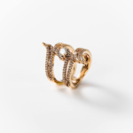 24K gold-plated Braided flames ring