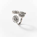 Rhodium-plated metal Spring ring