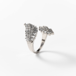 Rhodium-plated metal Wings of light ring