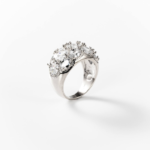 Rhodium-plated metal Storm of diamonds ring