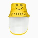 Protective bucket hat with detachable face shield for kids (yellow)